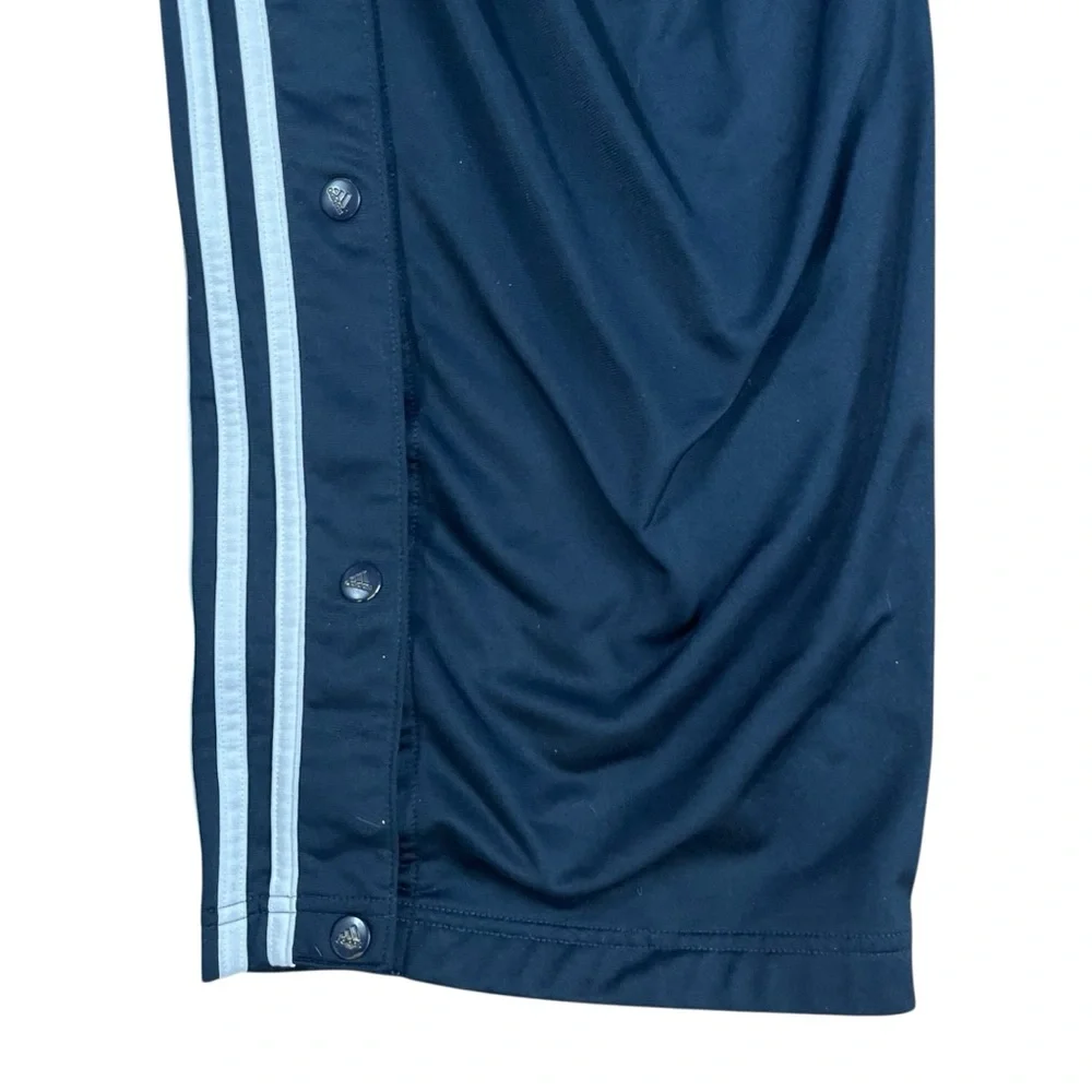 adidas Navy Blue Tear Away‎ Track Pants White 3 Stripe Y2K Streetwear XL